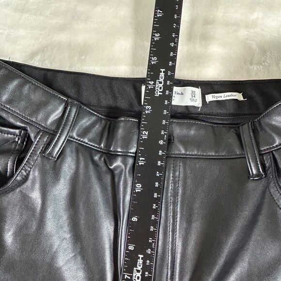 ABERCROMBIE & FITCH Women's '90s Ultra High Rise Vegan Leather Pants, Size 32/14 - Picture 3 of 10